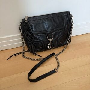 Black Large Rebecca Minkoff MAC Leather Bag